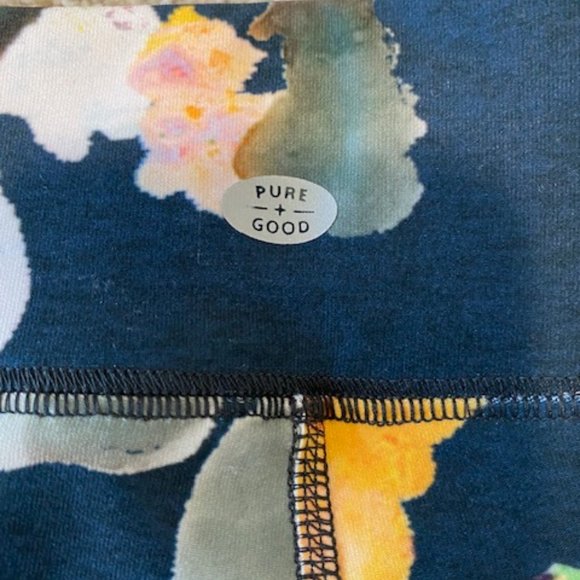 Pure & Good for Anthropologie Navy Floral Leggings in Medium - Picture 4 of 5